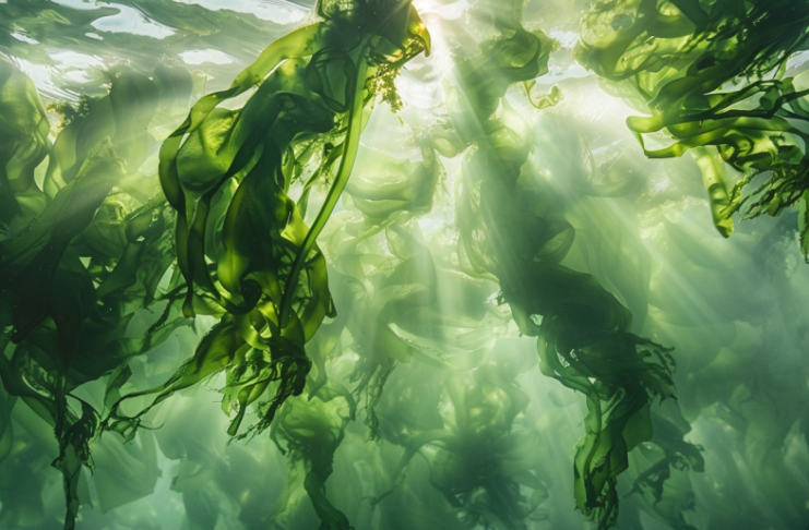 Photo d'une algue qui flotte sous l'eau