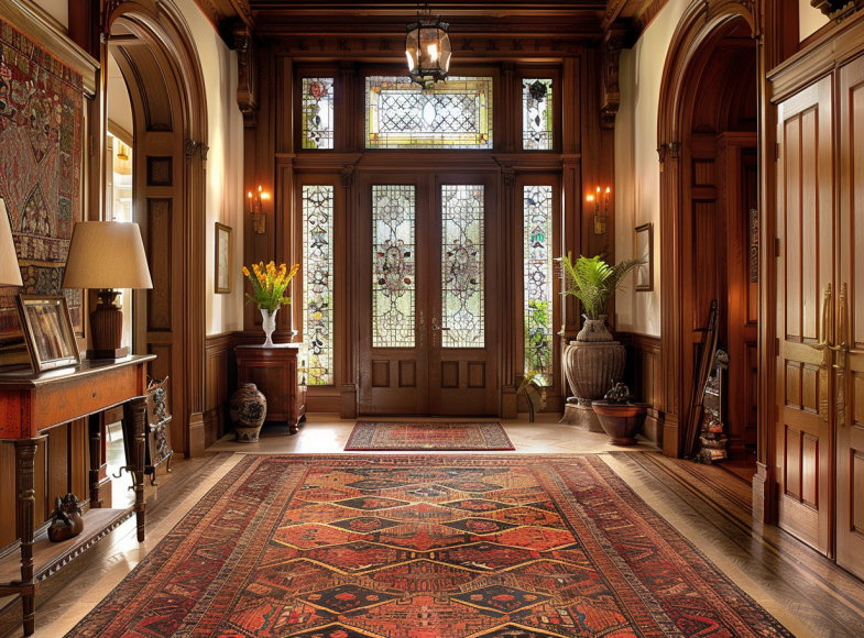 Un beau tapis dans l'entrée d'une maison