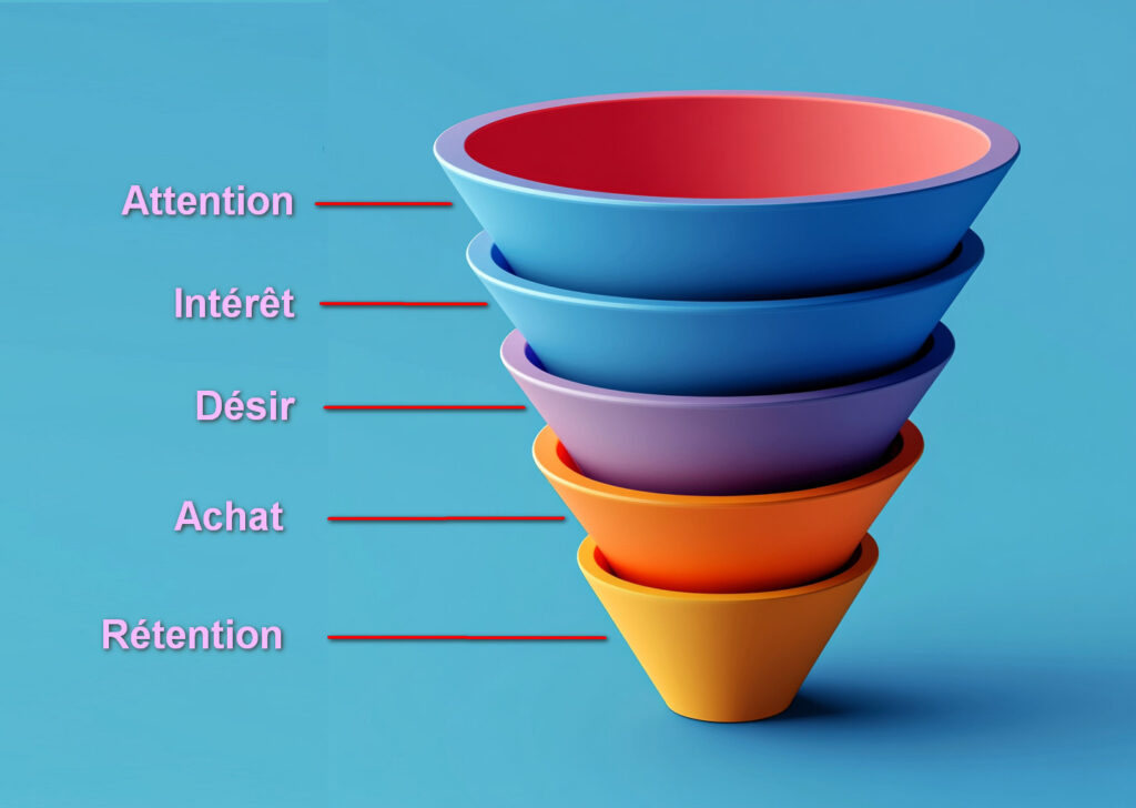 Les étapes du tunnel de vente